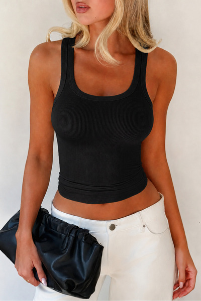 World Fashion Trends 100% Cotton Terry Flexible Crop Top Bluz
