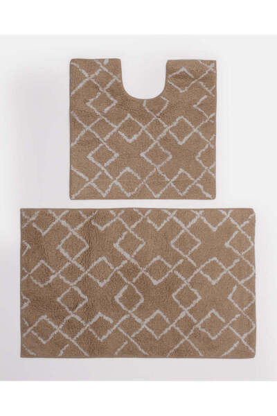 REDTAG Brown Textured Bathmat Set (2 Piece)