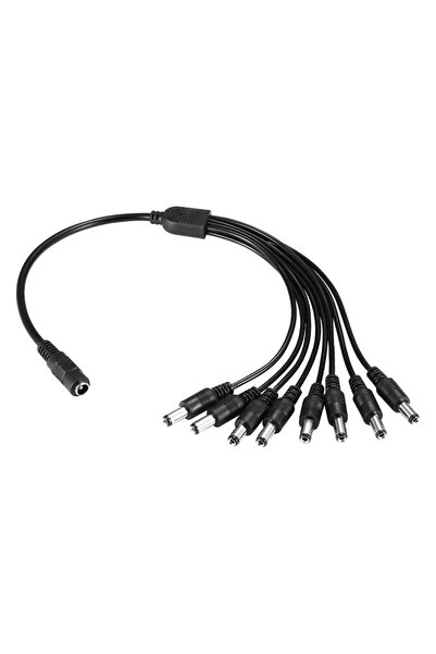 Folksafe splitter DC1F8M, 1 θηλυκό σε 8 αρσενικά, 5.5x2.1mm, 4τμχ