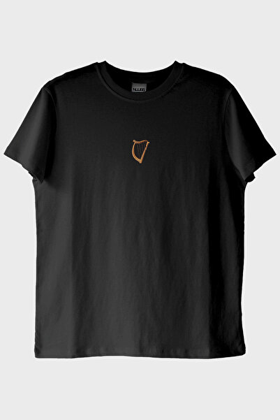 NUUGG Harp Patterned Music Lover Black T-Shirt