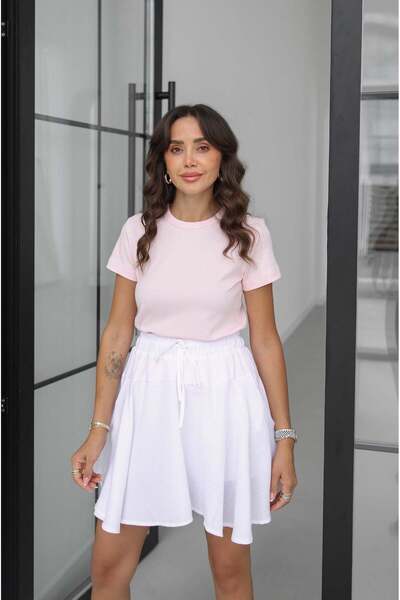 Havoş Powder Pink Short Sleeve Basic T-Shirt