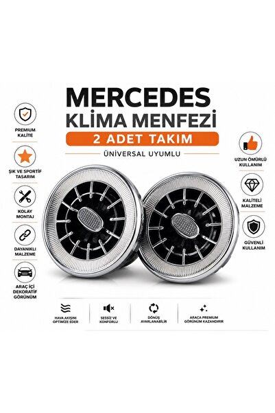 KUZEY AKSESUAR Üniversal VIP Klima Menfez Izgara 2 Adet Çap 9-10 Cm