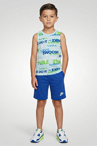 Nike Kids Boy 2 Pieces Brand Logo T-Shirt And Short Set, Multicolor