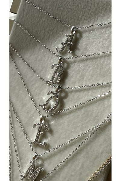 PALICE Steel Thin Letter Necklace - D