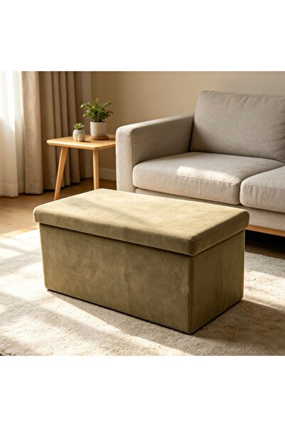 Bleco Rectangular Thickened Fabric Storage Stool, Living Room Entry Organizer...
