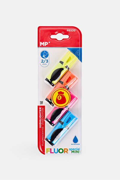 Main Paper 4 Pcs Mini Highlighter 2/3mm, Multicolor