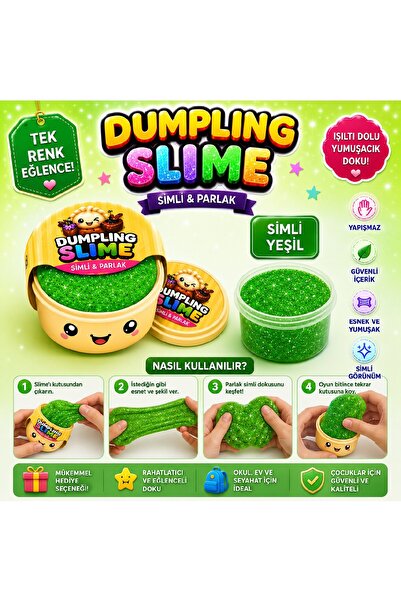 Bkmc Çin Mantısı Slime Simli Oyun Hamuru Tekli | Glitter Slime | Esnek Yumuşa...