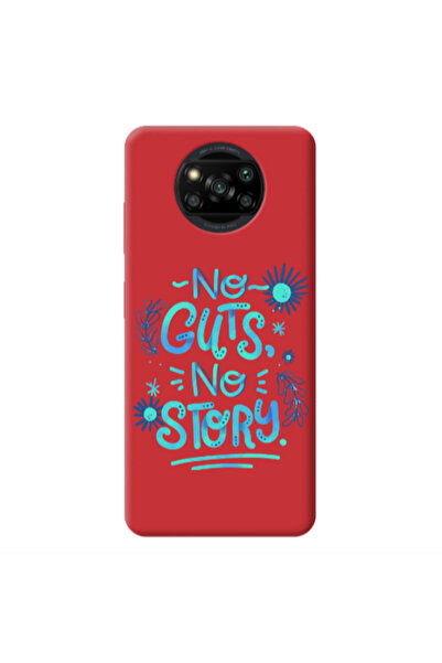 Other Xiaomi Poco X3 /X3 Pro No guts no story Red Colored Silicone TPU Θήκη
