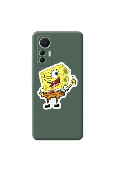 Other Xiaomi Mi 12 Lite spongebob2 Dark Green Colored Silicone TPU Θήκη