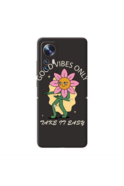 Other Xiaomi Mi 12 Pro Good Vibes Only Black Colored Silicone TPU Θήκη