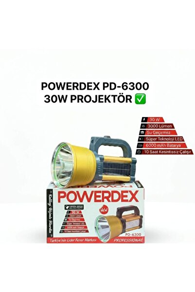 powerdex PD-6300 30W Profesyonel Projektör El Feneri (3000 Lümen)