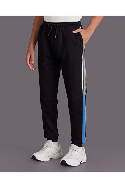 REDTAG Senior Boys Black Cut And Sew Active Pants
