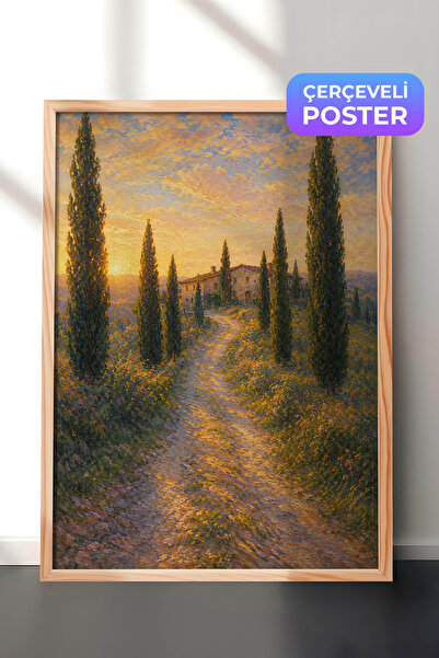 Zestia Pictură murală inspirată de Monet, peisaj toscan, peisaj impresionist,...