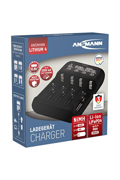 ANSMANN Încărcător Lithium 4, universal, 5V, pentru baterii litiu-ion și NiMH...