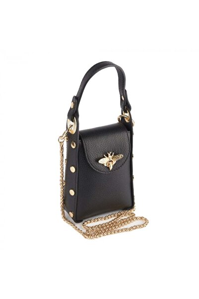 AZZURA Geantă Charisma, din piele neagră, tip crossbody 8211