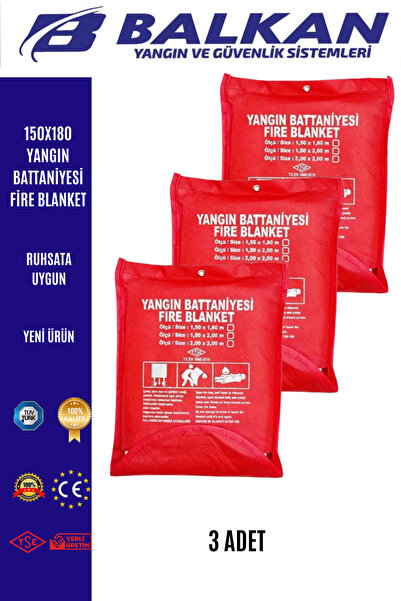 BALKAN YANGIN VE GÜVENLİK SİSTEMLERİ 150X180 YANGIN BATTANİYESİ FİRE BLANKET ...