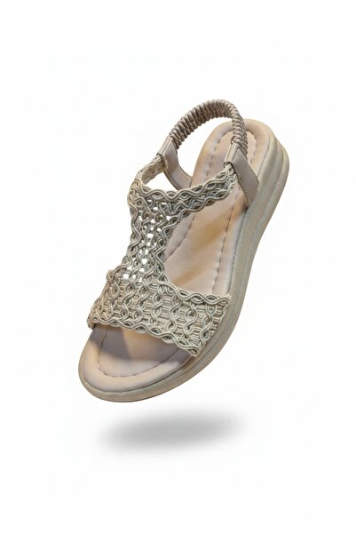 PAPATAY 9690 Cream Color Women's Straw Weave Women's Sandals - Braided Fabric...