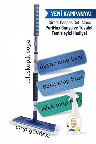 Silva Ultrafiber Mop 3’lü Set – Tüm Yüzeyler İçin Komple Temizlik PURİ MAX BA...