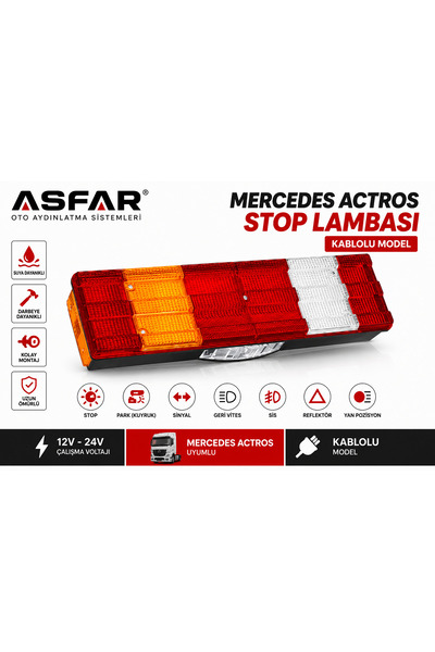 YTO ACTROS KABLOLU STOP LAMBASI 12-24 VOLT SOL