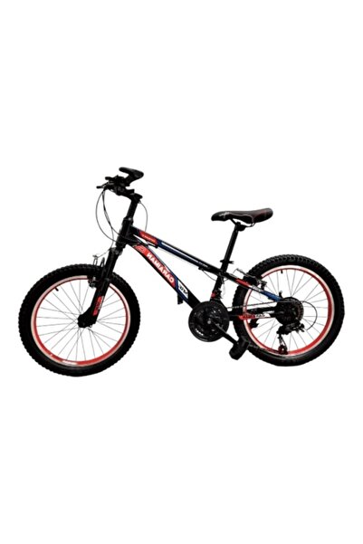 CARAIMAN Bicicletă 20 MLV, Negru/Roșu, Pentru copii cu vârsta între 6 și 12 a...
