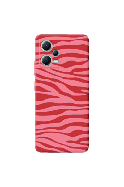 Other Xiaomi Redmi Note 12 Pro 5G Pink Zebra Red Colored Silicone TPU Θήκη