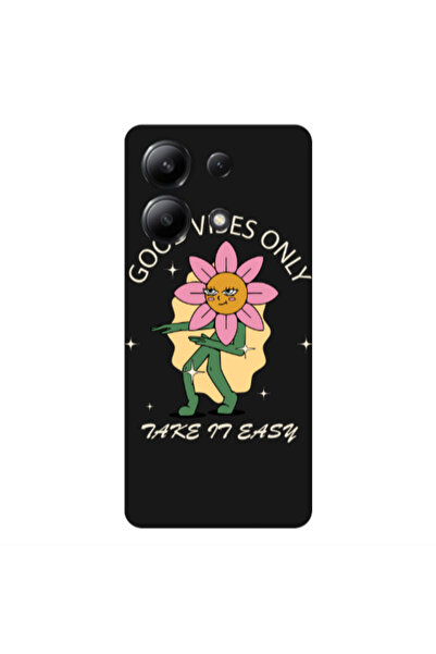 Other Xiaomi Redmi Note 13 4G Good Vibes Only Black Colored Silicone TPU Θήκη