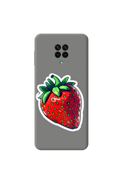 Other Xiaomi Redmi Note 9 Pro strawberry Grey Colored Silicone TPU Θήκη