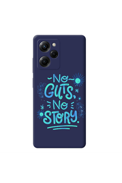 Other Xiaomi Poco X5 Pro No guts no story Dark blue Colored Silicone TPU Θήκη