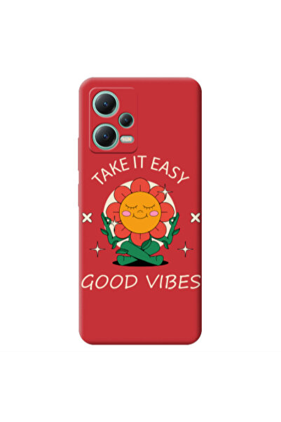 Other Xiaomi Redmi Note 12 Pro 5G Take It Easy Red Colored Silicone TPU Θήκη