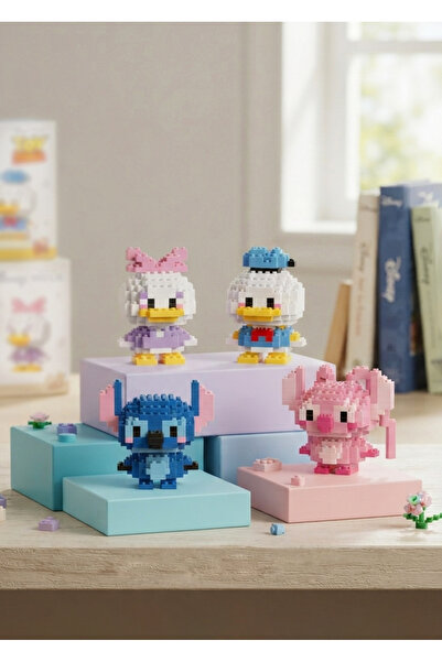Lilibin Stitch Angel Ve Donald Duck Daisy Duck 4'lü Set 3D yapboz Set - Mikro...