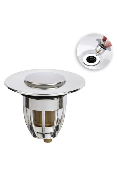 Z Store Dop de scurgere argintiu pentru chiuvetă - Diametru 3.4-4cm