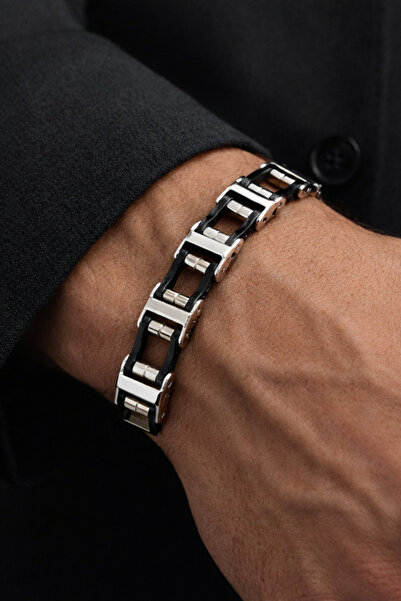 laria jewelry Stainless Steel Men's Biker Chain Bracelet