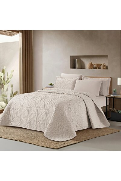 Alhabib bedding Summer Paisley Queen Compressed Beige Bedspread Fits 150X200C...