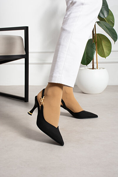 MERVESTORE Gold Detail Stylish Heeled Shoes