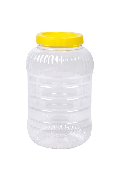 Z Store Recipient de plastic de 5L pentru murături și conserve, cu capac galben