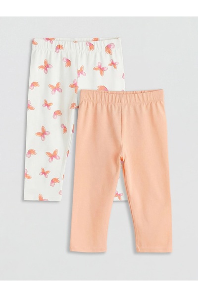 LC Waikiki جوارب LCW Kids Mercan للفتيات بخصر مطاطي، عبوة من قطعتين