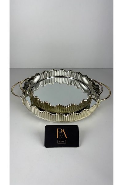 Palpe Set of 2 Mirrored Trays Girl's Wish Engagement Promise Presentation Tra...