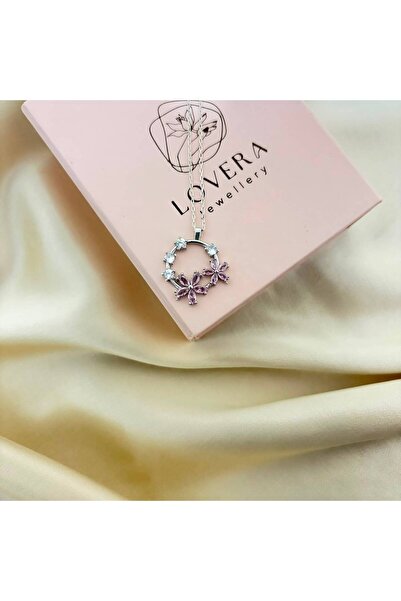 Lovera Jewellery 925 Ayar Gümüş Sertifikalı Unutma Beni Çiçeği Kolye Kadın Za...