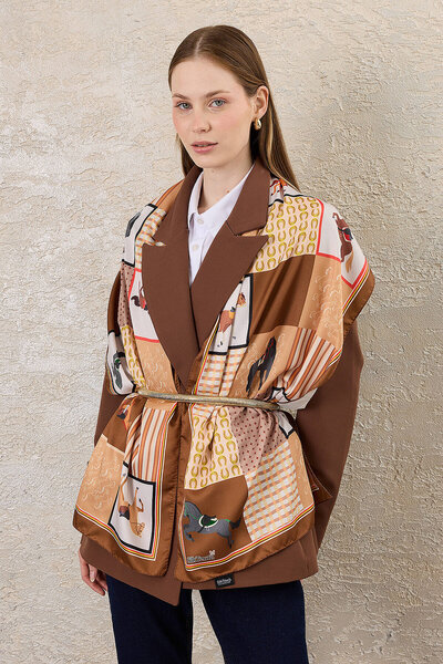 SilkTouch Camel Rider's Dream Patterned Silky Rayon Scarf