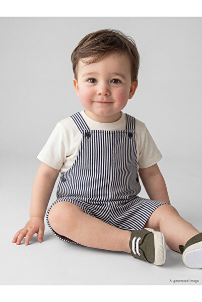 LC Waikiki Lcw Baby Navy Blue Baby Boy Salopet and T-Shirt