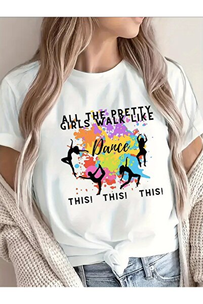 2mcup Short-Sleeved T-Shirt Women in Summer - Vibrant Dance Graphic Top for E...