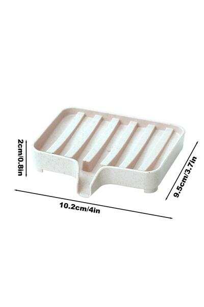 choice2 Beige Soap Dish with Drain Soap Tray Shower Soap Storage Bathroom Acc...