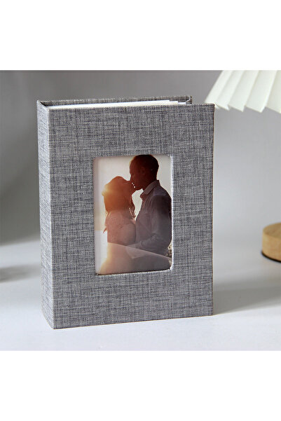 choice2 Grey-100z 1 linen cover 6-inch photo album, 50 pages that can hold 10...