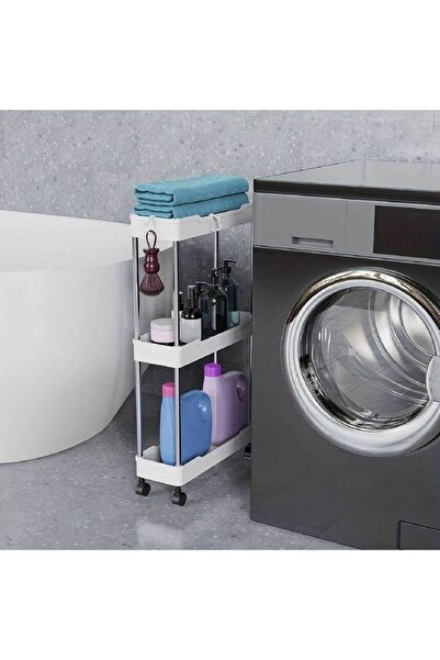 Choice1 3 Layers White 3/4-Tier Ultra-Thin Gap Rolling Storage Cart, Inexpens...