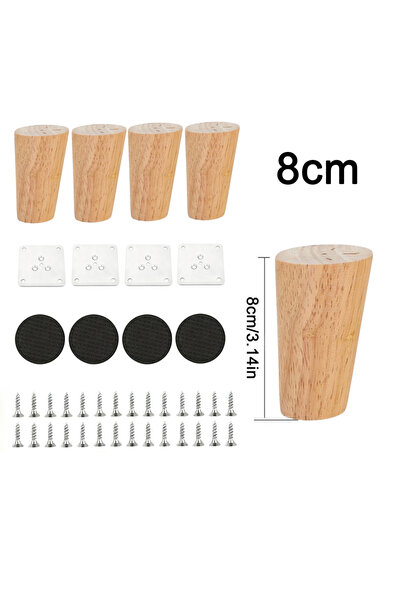 Choice Oblique 8cm 4Pcs Wooden FurnituresFeet, Oblique & Straight Design, Non...