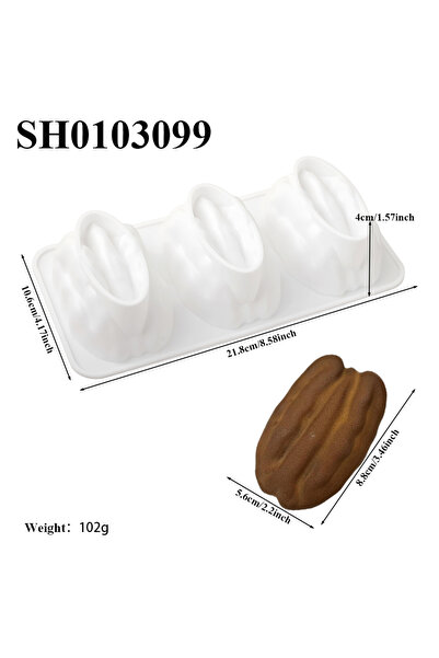 choice2 SH0103099 Pecan Nuts Design 1 or 3-Cell Silicone Chocolate Mold Food ...