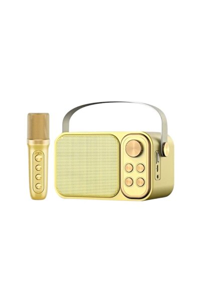 Tradesor Ασύρματο ηχείο Bluetooth με μικρόφωνο Karaoke - YS-103 - 887288 - Gold