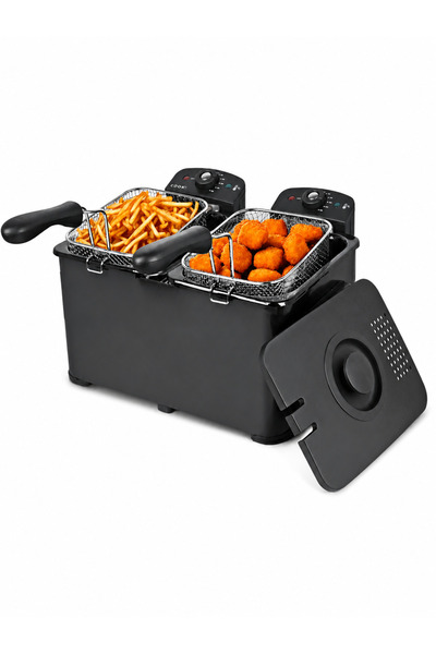 COOK-IT Friteuza Electrica Dubla 2 x 3L, 2 x 2000W, Temperaturi Independente ...