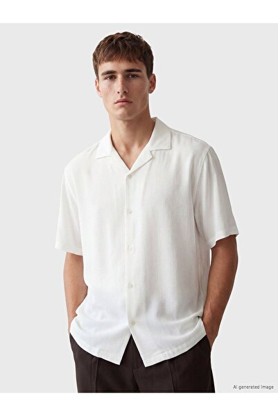 LC Waikiki Lcw Vision White Relax Fit Men's Textured Shirt