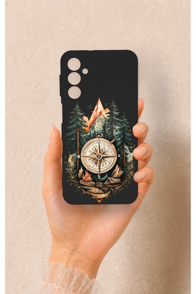 Vip Case Samsung A24 Compatible Compass Forest Pattern Silicone Case